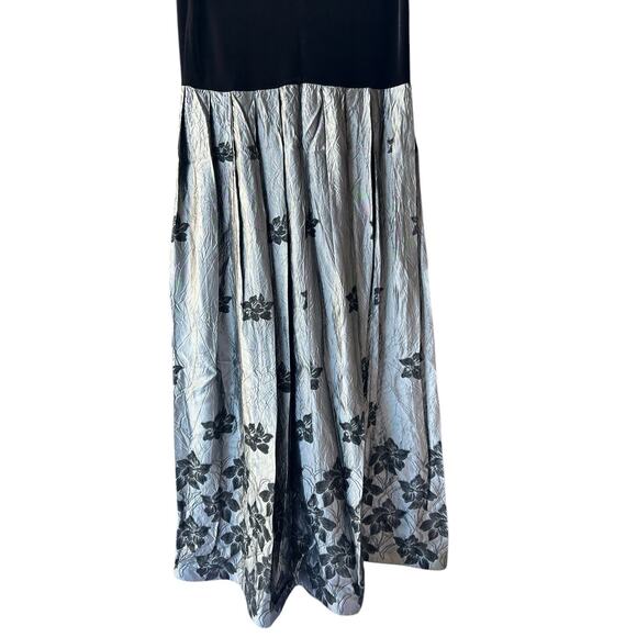 PATRA Velvet Maxi Dress Size 14 Black Floral Whimsygoth Y2K Stretch Made In USA - Picture 11 of 15